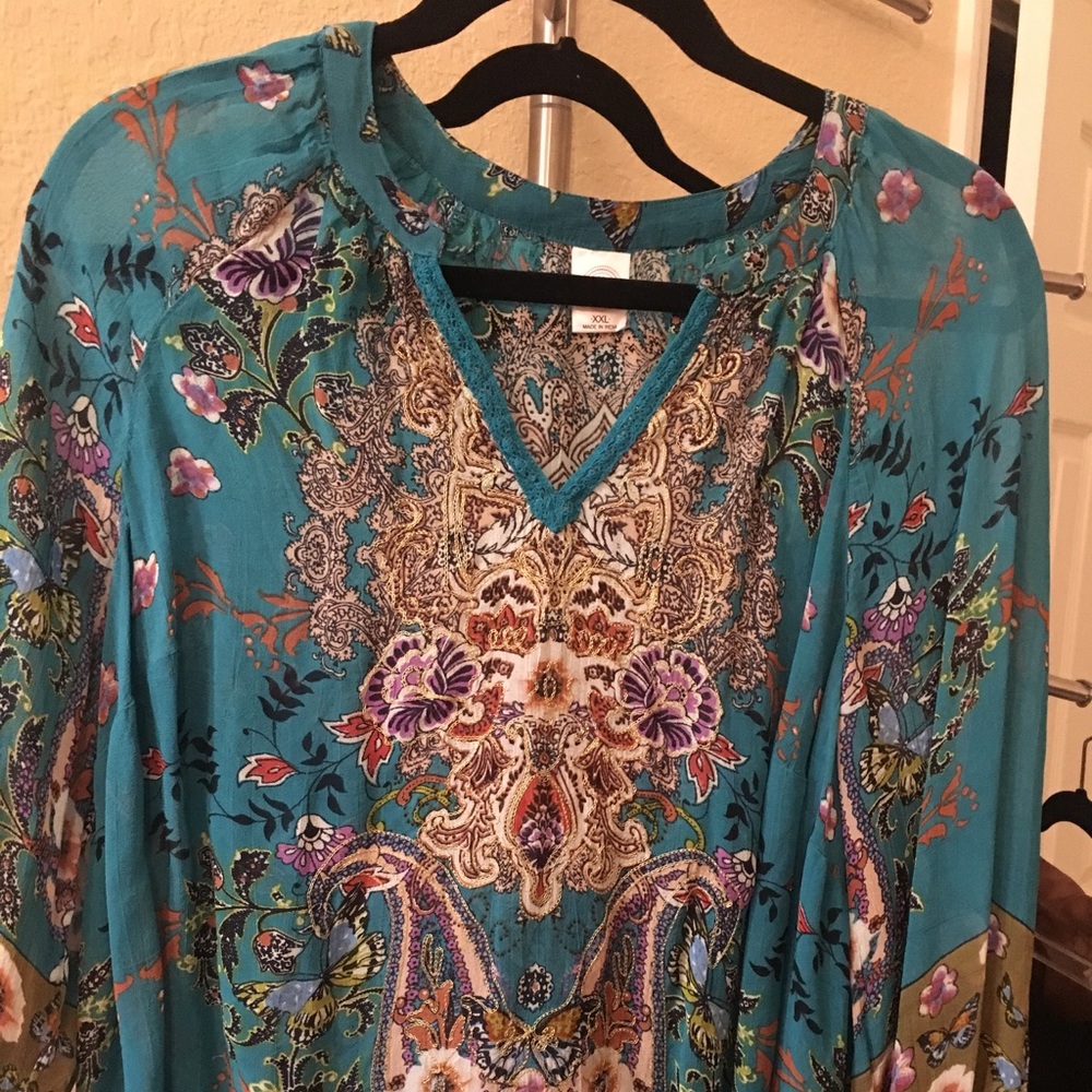 Shirt-multi color 3/4 sleeve